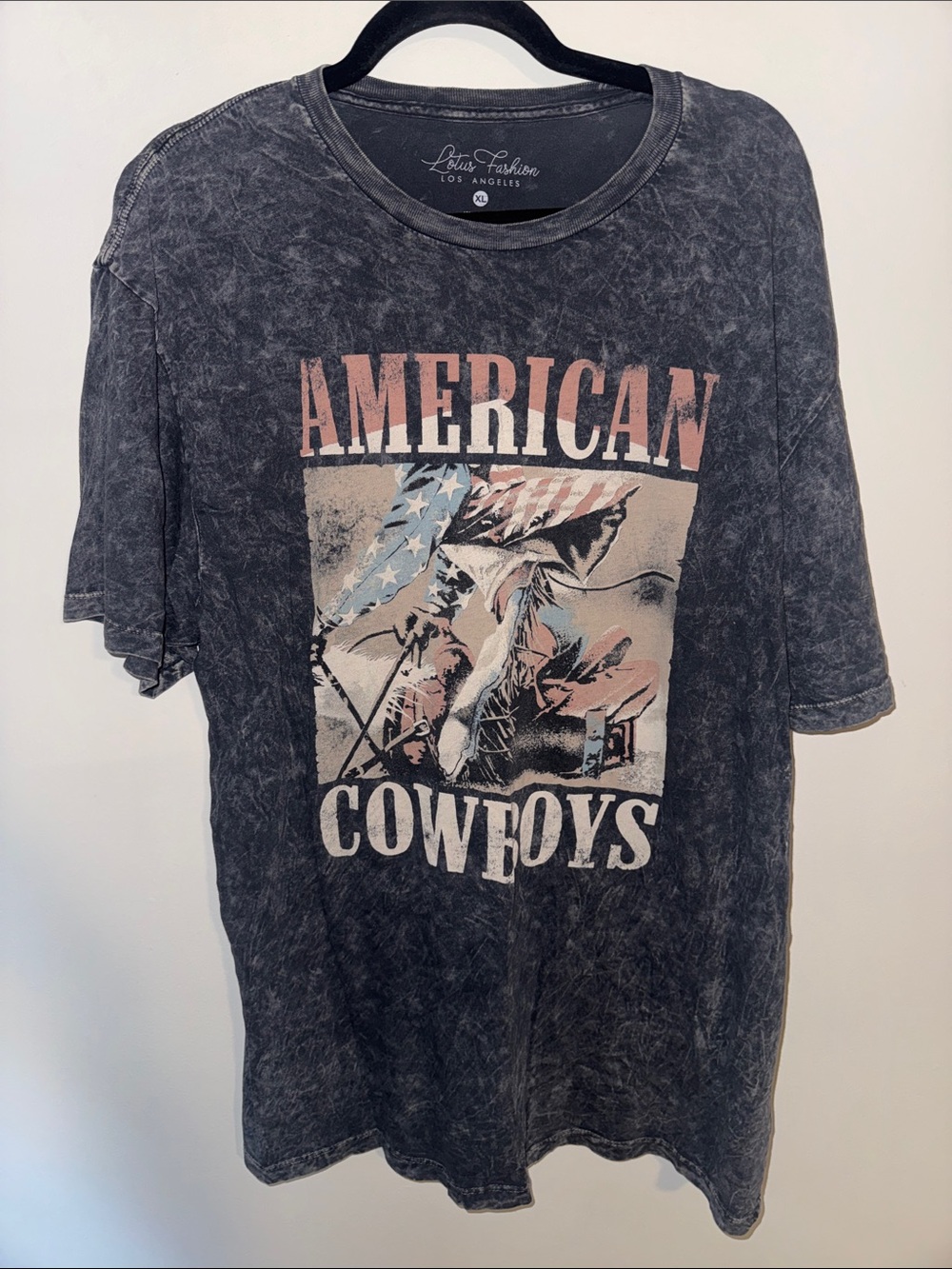 Lotus Fashion American Cowboys Graphic Tee - Black Mineral Wash